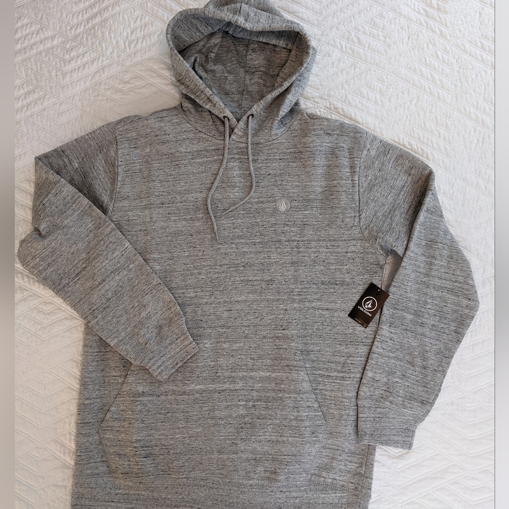 Volcom Gray Foreman Pullover Sweatshirt Hoodie Fleece Men's Medium New - Picture 10 of 11